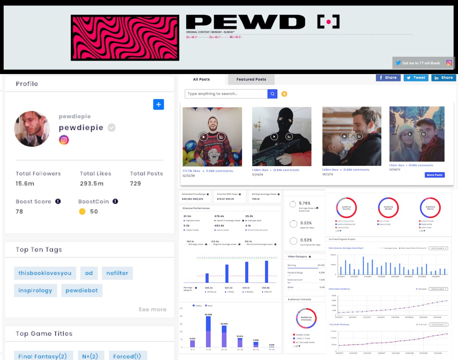 Sample Social Media Influencer Channel Profile and Stats [Instagram]